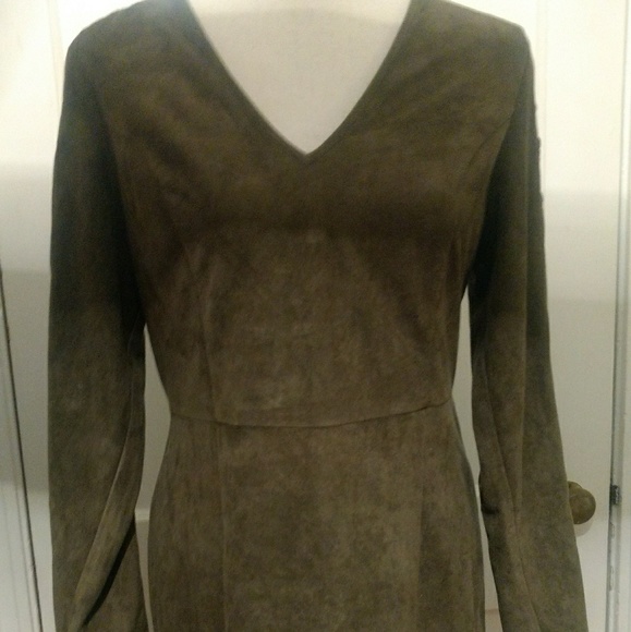 Gianni Bini Dresses & Skirts - Ladies Olive Green suede dress